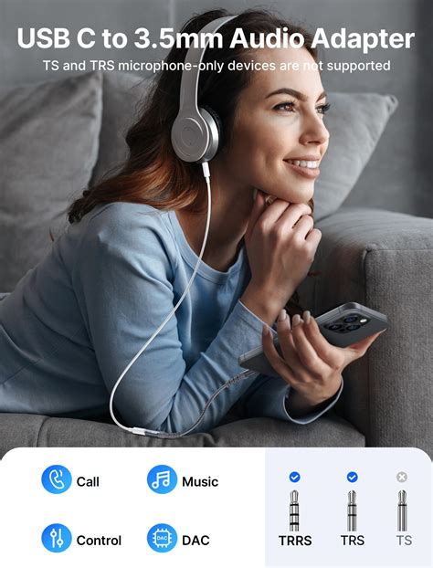 JSAUX USB Type C to 3.5mm Female Headphone Jack .